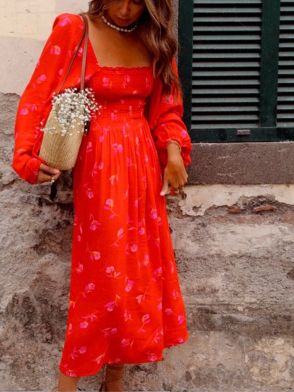 Billabong Best Coast Smocked Midi Dress